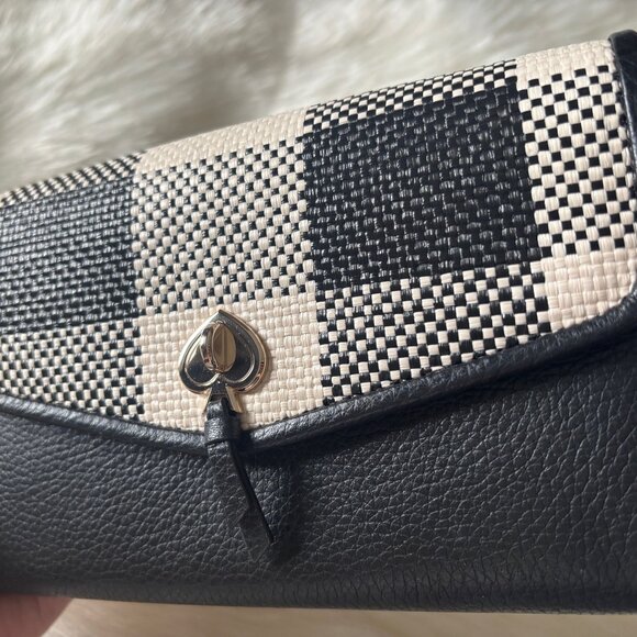 Kate Spade Marti Pebble Leather Gingham Wallet Crossbody - Picture 2 of 14